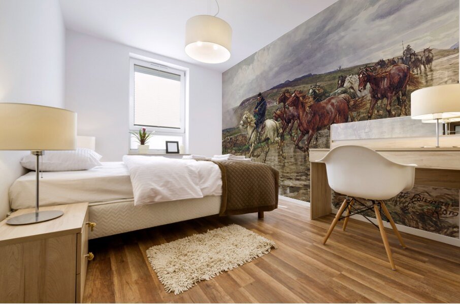 Bringing In The Horses by Henry Enrico Coleman [1846–1911] Mural print