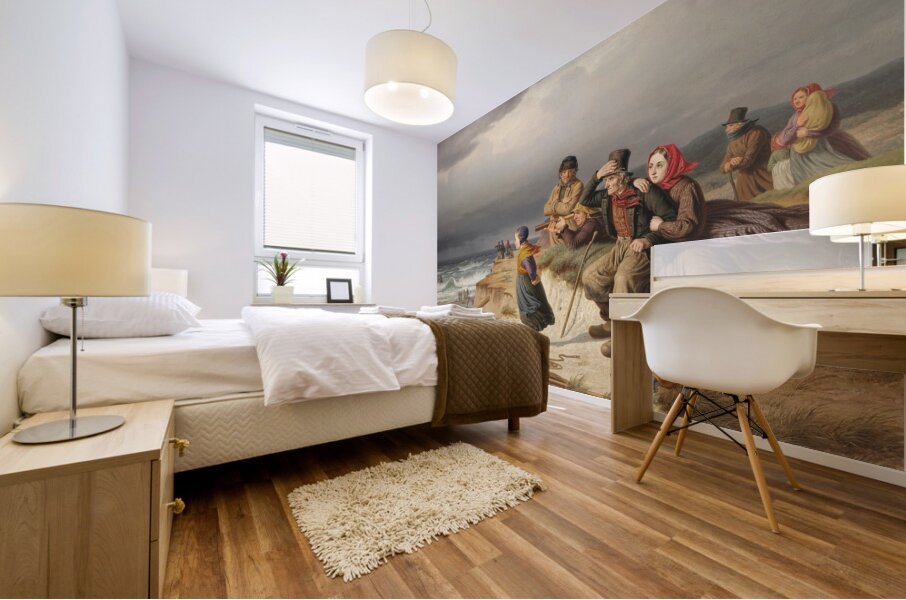 Storm paa Vestkysten af Jylland [1853] by Peter Raadsig [1806–1882] Mural print