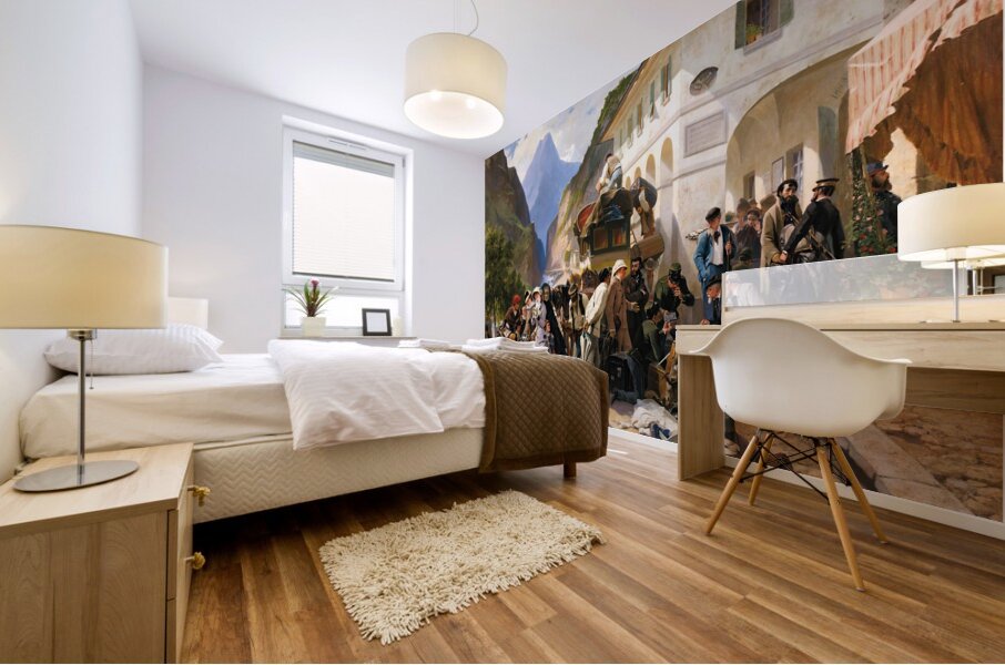 La Douane Italienne au Simplon [1880] by Eugène Giraud [1806–1881] Mural print