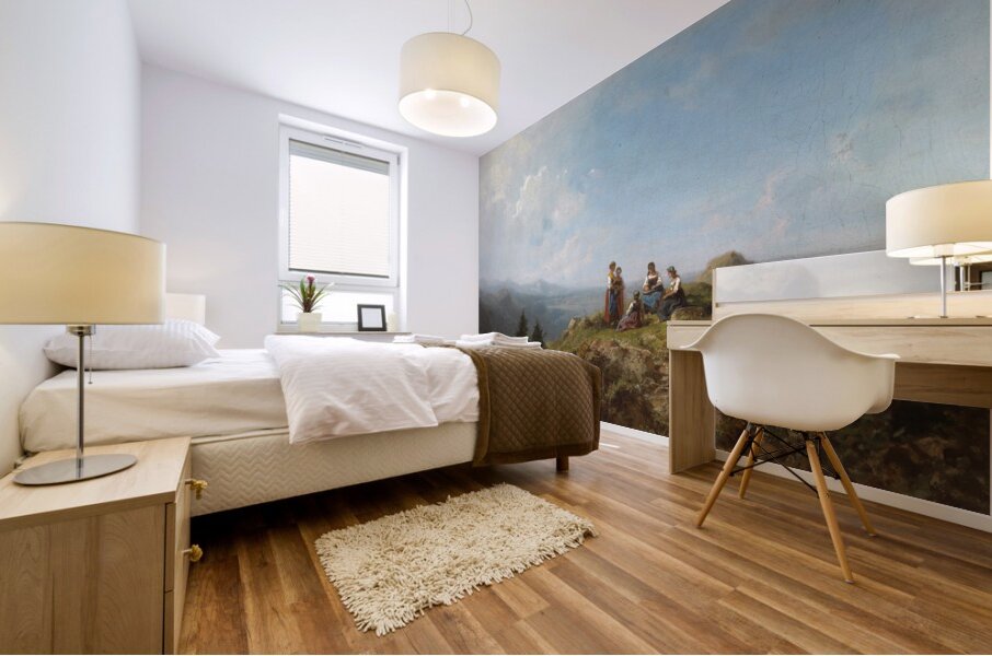 Dirndln auf der Alm by Carl Spitzweg [1808–1880] Mural print