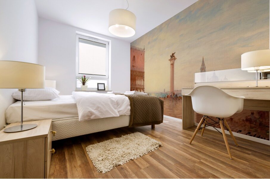 View Of The Piazza San Marco. Venice by Charles Clement Calderon [1870–1906] Mural print