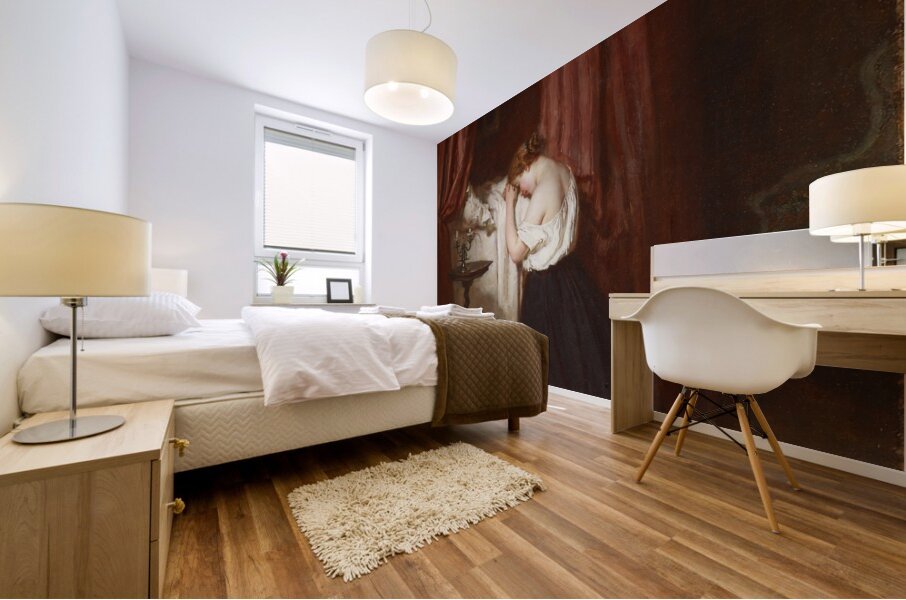 Evening Prayer [1863–1864] by Antoine–Émile Plassan [1817–1903] Mural print