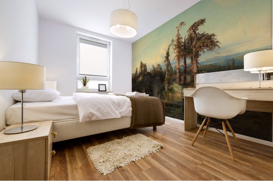 Tarn in Telemark [1852] by August Cappelen [1827–1852] Mural print