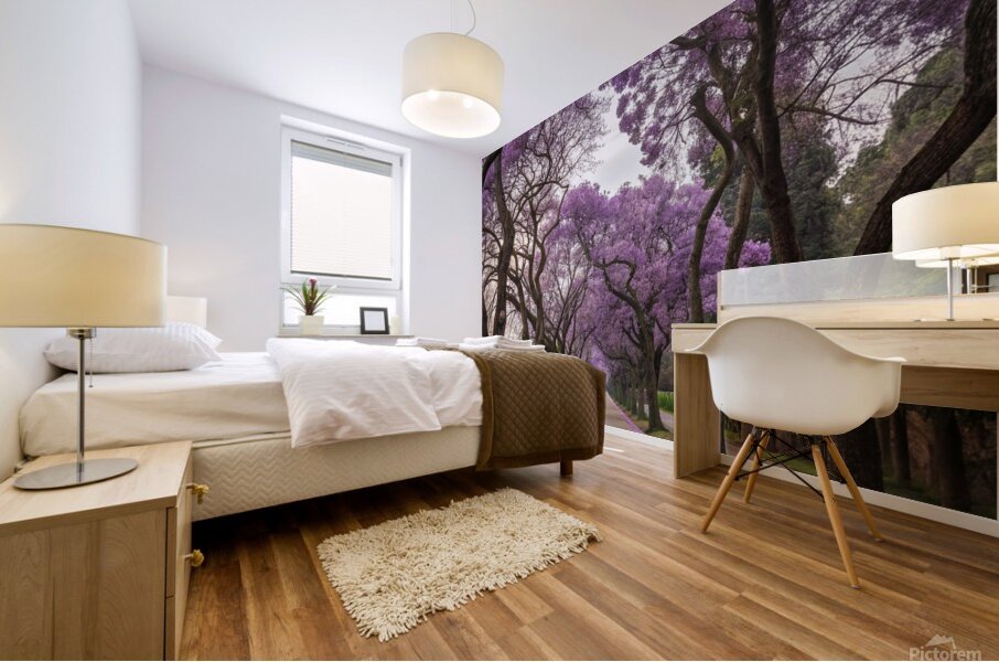                                   2Purple Blossom Pathway Mural print