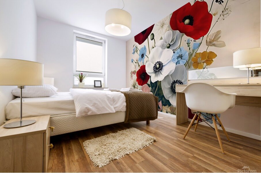  Botanical Flower Bouquet Mural print