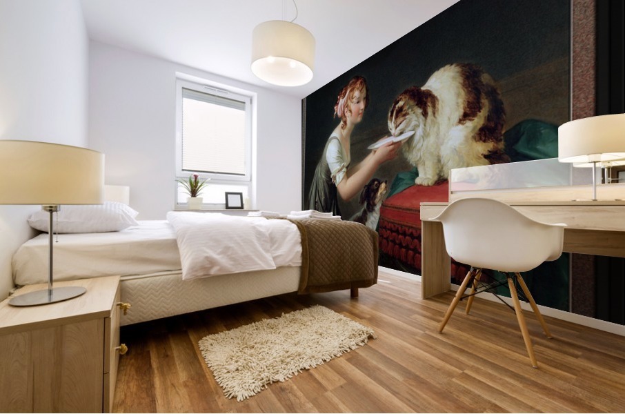 The Cats Lunch by Marguerite Gerard Mural print