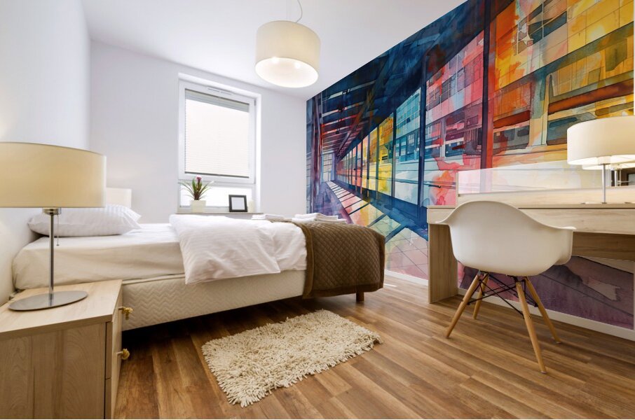 Chromatic Corridor Y2K93H 52 Mural print