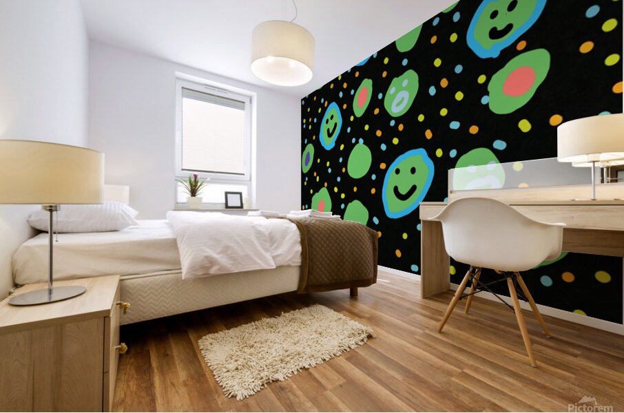 Doodle dot drawing Mural print