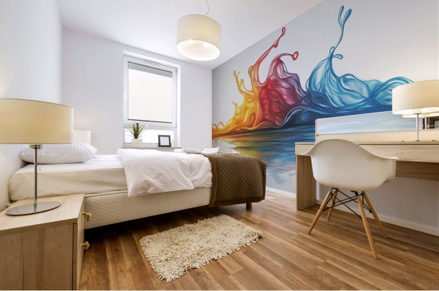 Chromatic Dance of Fluids Y92H7N 45 Mural print