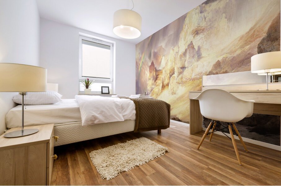 Rainbow Over The Grand Canyon Of The Yellowstone [1900] by Thomas Moran [1837–1926] Mural print