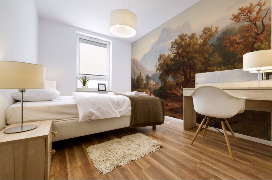 Region In South Tyrol–landscape In The Morning Light by August Behrendsen [1819–1886] Mural print