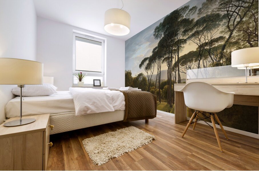 Italian Landscape with Umbrella Pines [1807] by Hendrik Voogd [1768–1839] Mural print