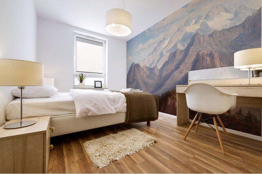 Blick vom Schafberg auf den Dachstein by Robert Kummer [1810–1889] Mural print