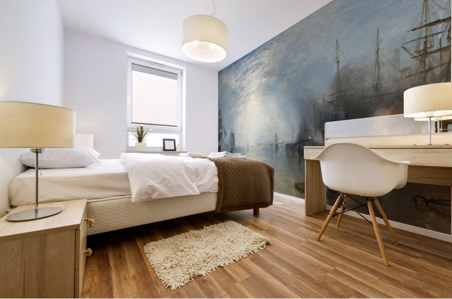 Keelmen Heaving in Coals by Moonlight [1835] by Joseph Mallord William Turner [1775–1851] Mural print