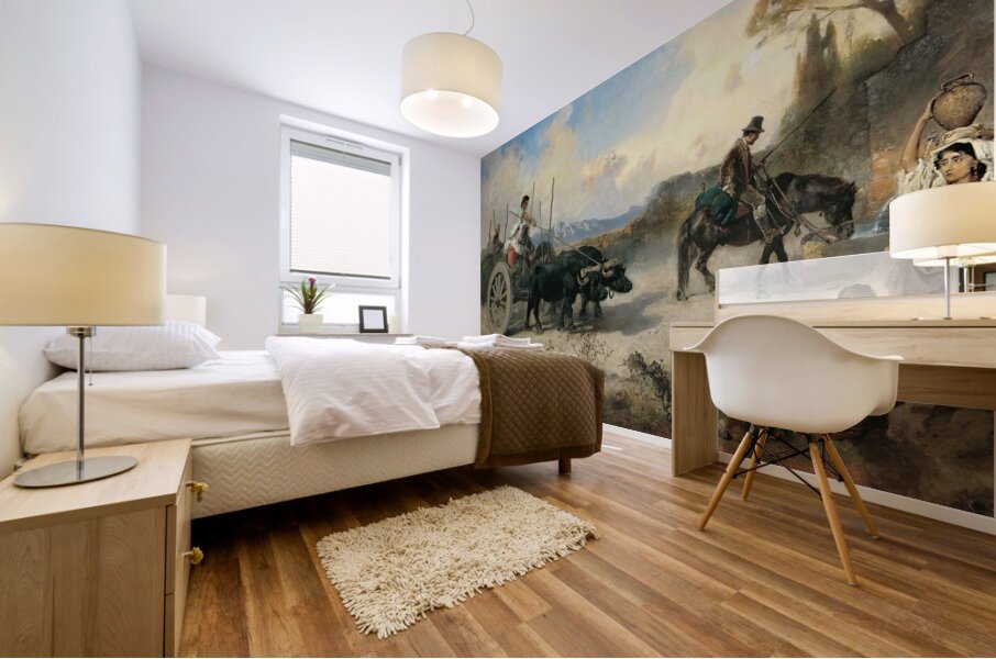 The watering place by Anton Romako [1832–1889] Mural print