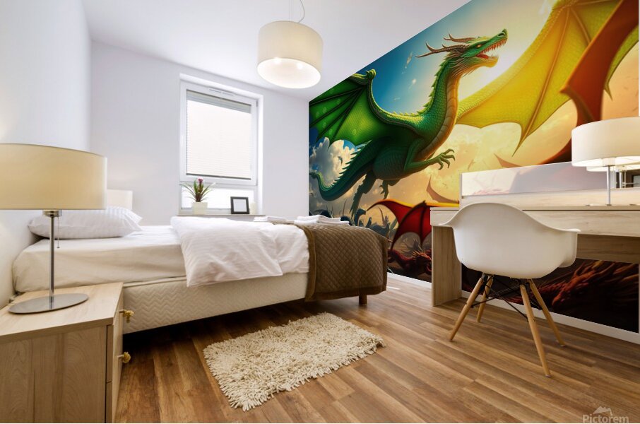 Green Dragon Dragon Has Pine Cone s4VGi Mural print