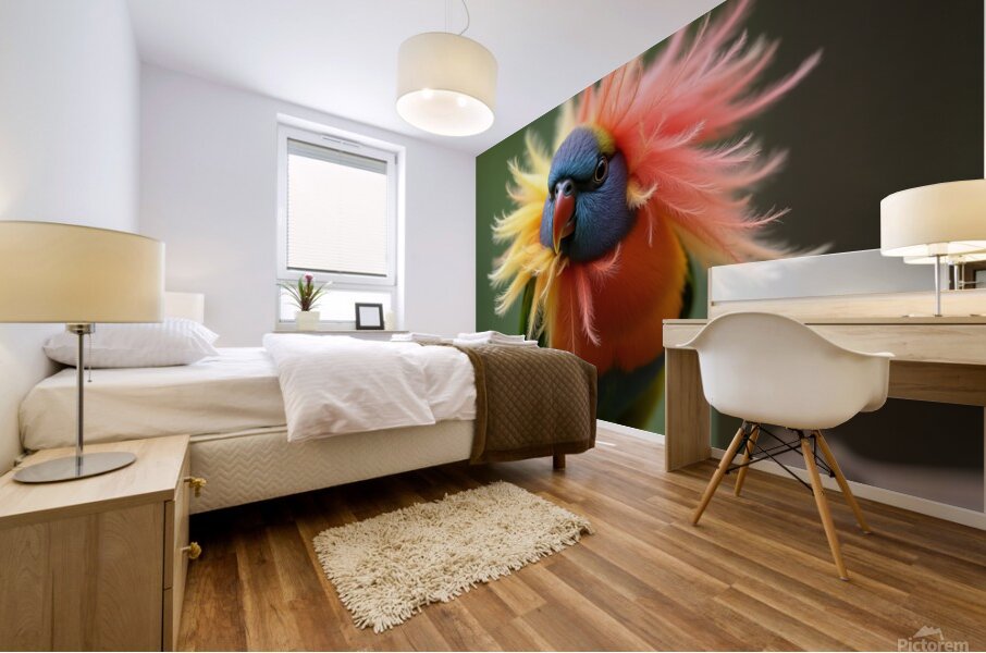  small parrot perched on a branch  Mural print