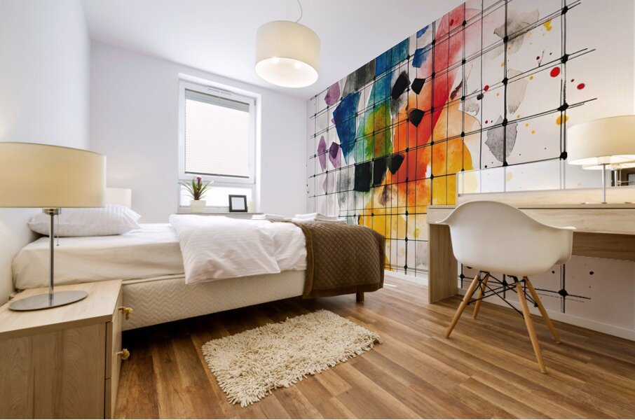 Chromatic Grid Interplay 5Z9N7H 48 Mural print