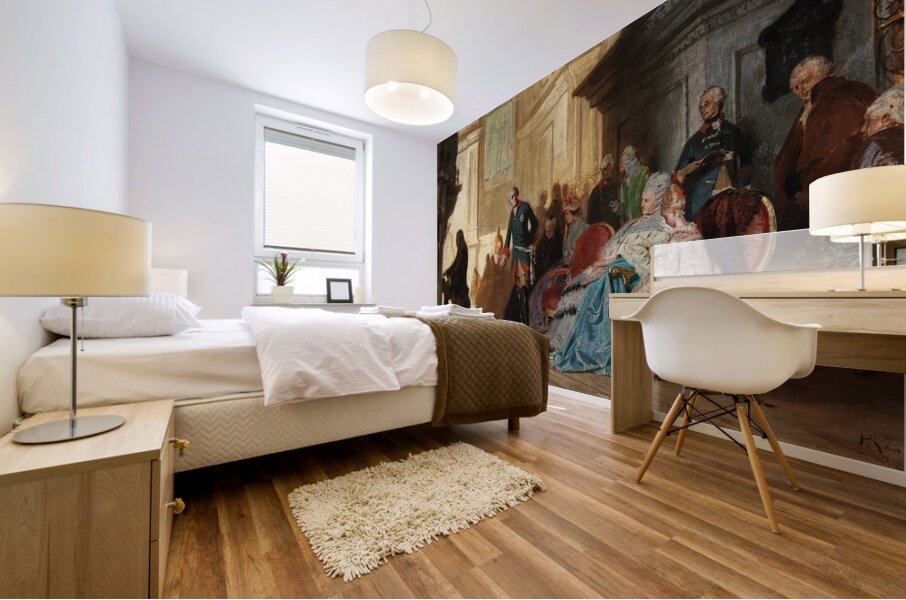 Johann Sebastian Bach at the Organ in Sanssouci in the Presence of Frederick the Great and the Royal Family on 7 May 1747 by Hermann von Kaulbach [1846–1909] Mural print