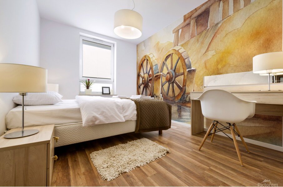 ancient egyptian waterwheels 1 Mural print