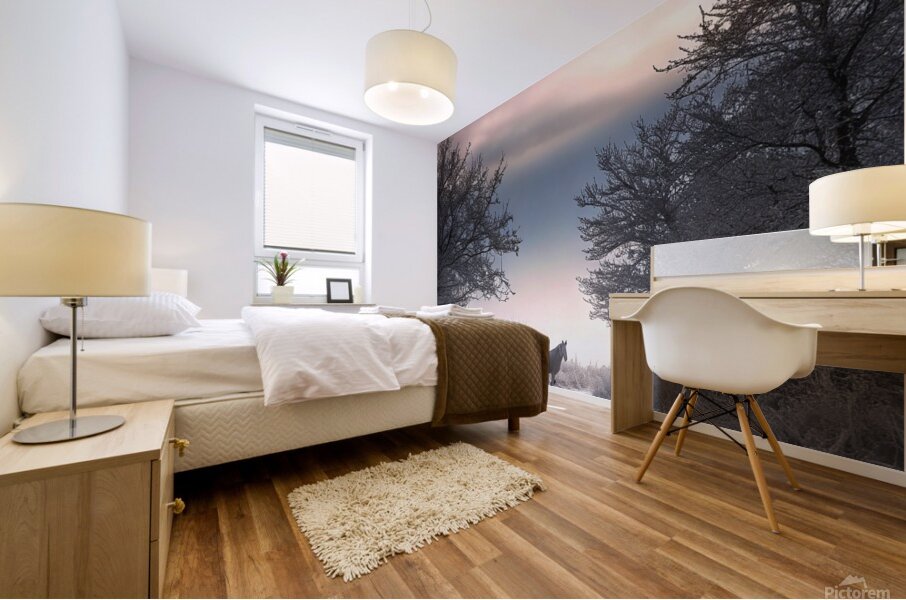               Solitary Horse in a Winter Wonderland       Mural print