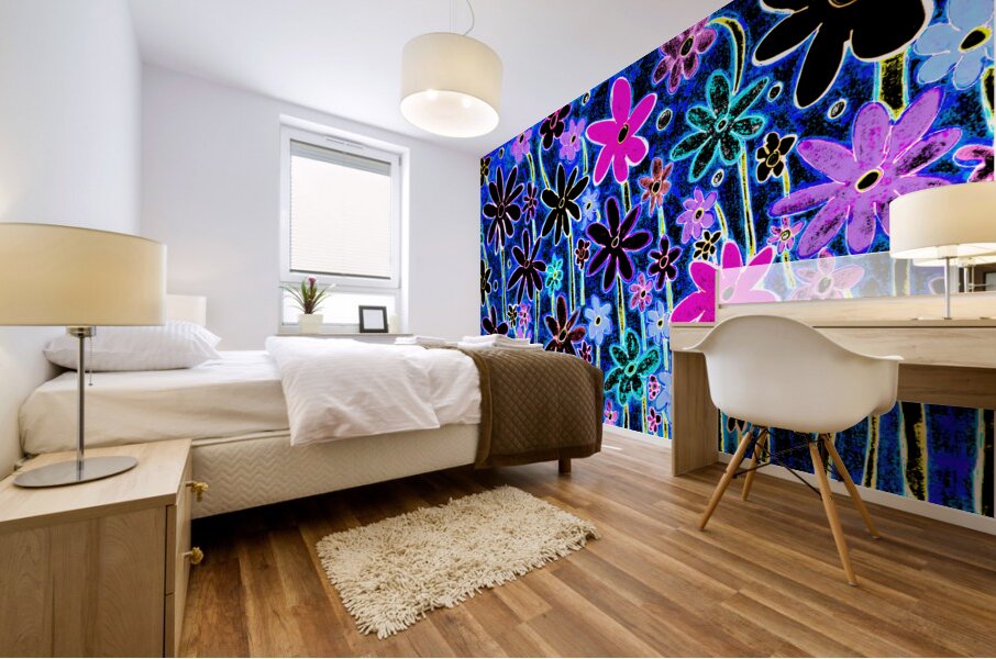 Abstract Garden At Night Mural print