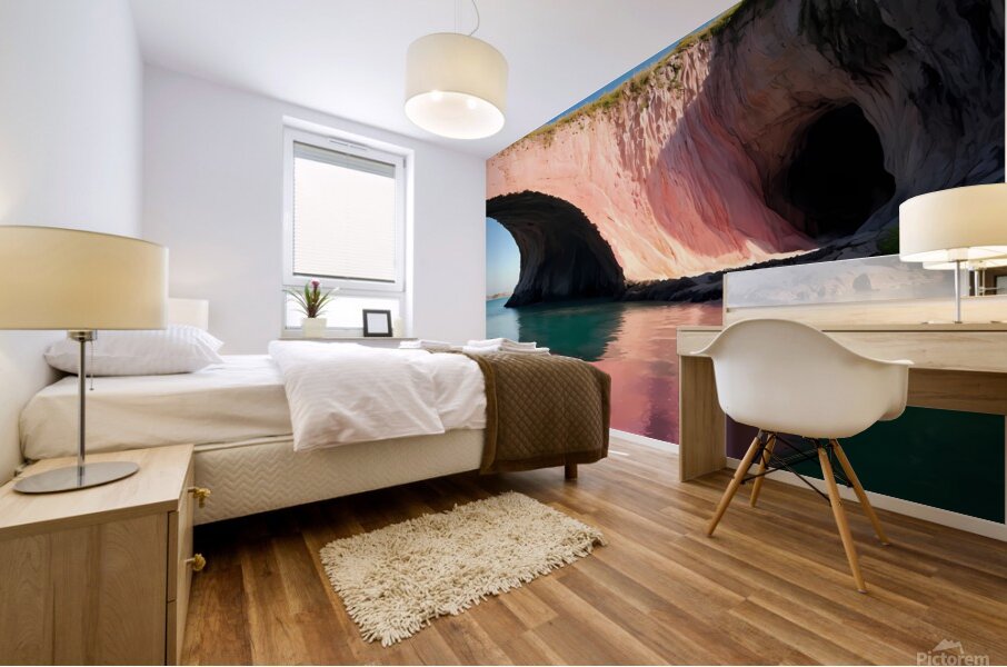 Stunning Pink Rock Arch Over Turquoise Waters – A Natural Wonder Mural print