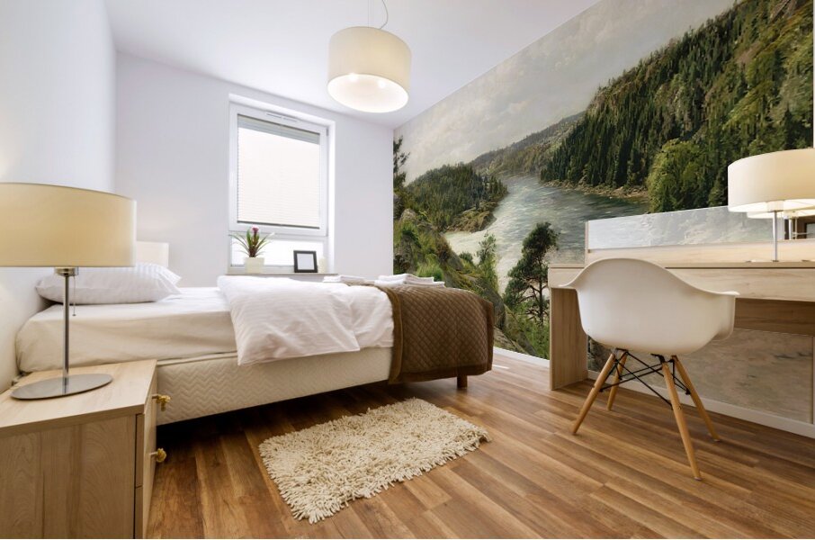 Troldhattens Fald Set Fra Hotel Udsigten [1897] by Peder Mørk Mønsted [Danish . 1859–1941] Mural print