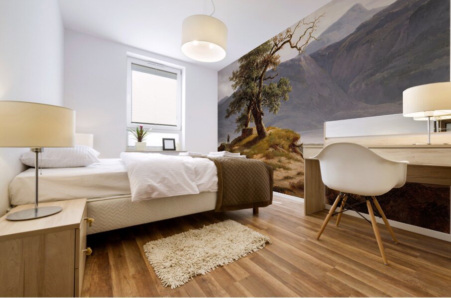 Landscape with a Wanderer [1830] by Thomas Fearnley [1802–1842] Mural print