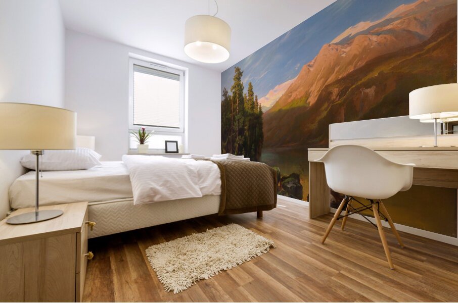 Landschaft im Abendrot by Carl Schweninger [1854–1903] Mural print