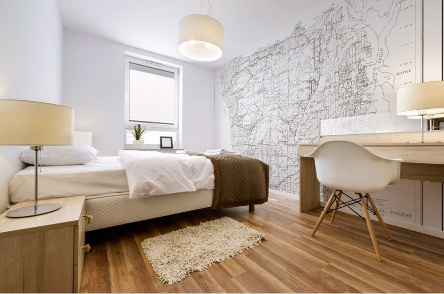 1915 Forestry Map of the Olympic National Forest – Early 20th-Century Map Depicting Trails Rivers Campsites and Logging Areas Reflecting U.S. Forest Service Management Conservation and the Natural Geography of Washington State Mural print