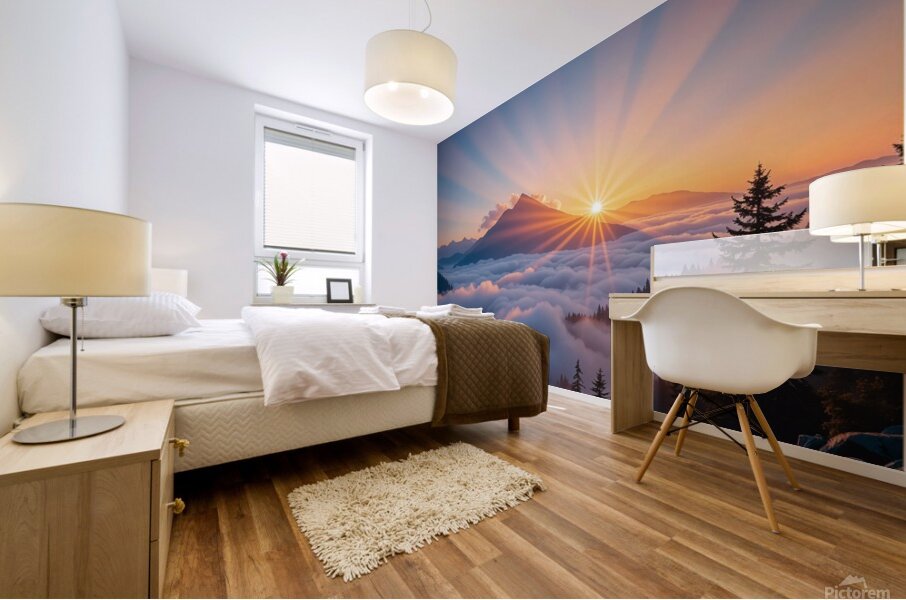 golden sunrise Mural print