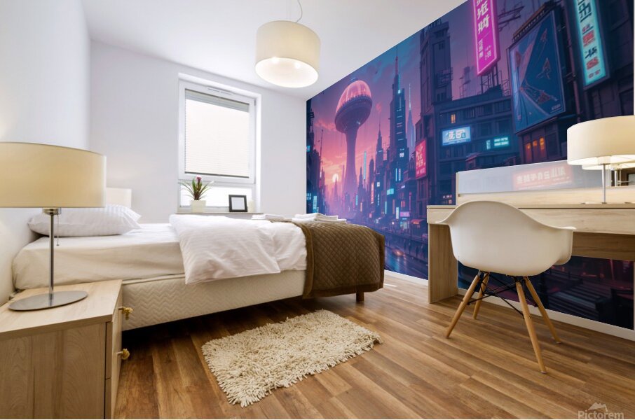 Metropole Neo-Nocturne : Hommage a Syd Mead Mural print