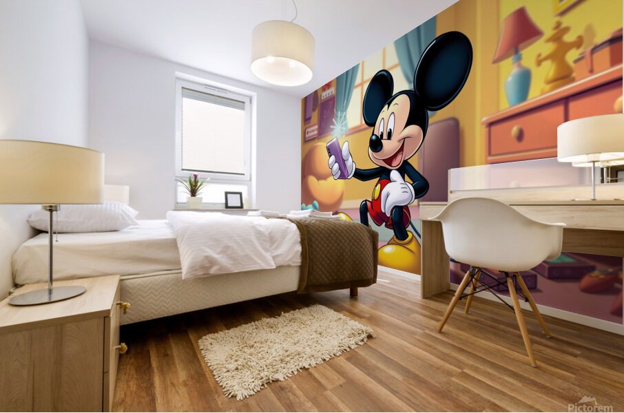 Mickey Mouse is coming from Disney Mural print