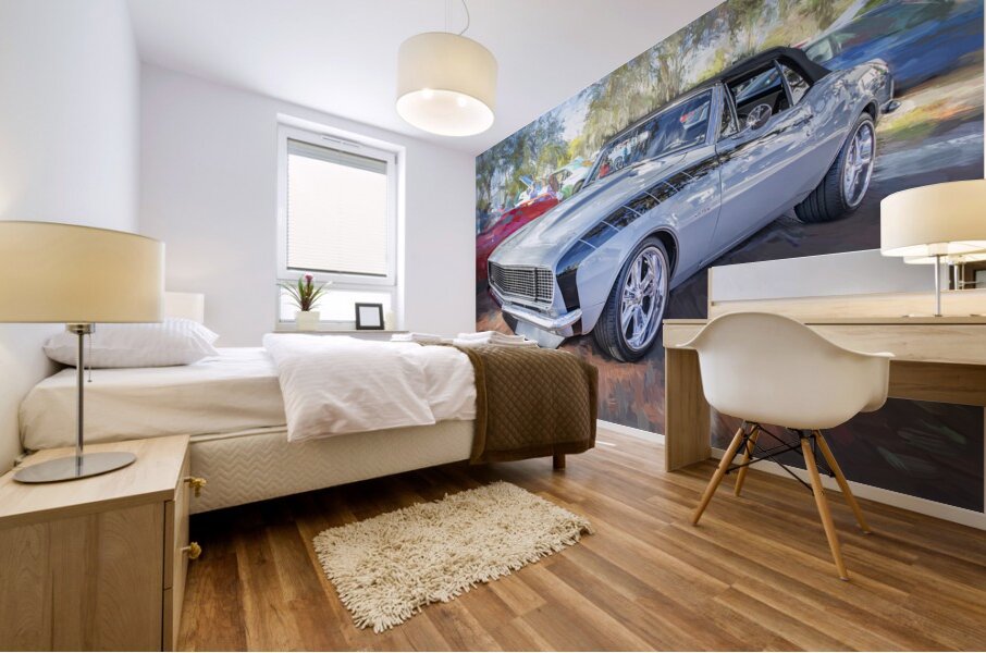 1967 Gray Camaro Restomod X1 11 Mural print