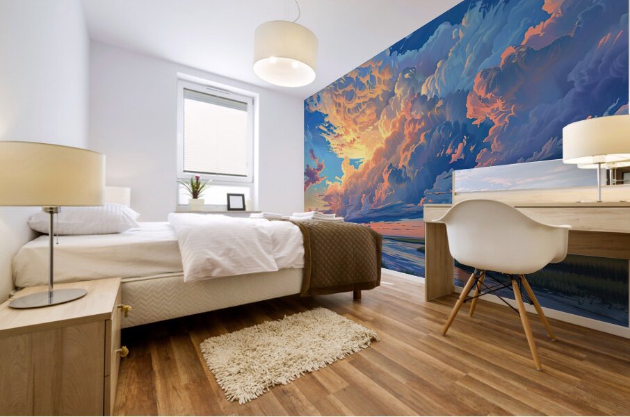 Celestial River Sunset H3N9P 51 Mural print