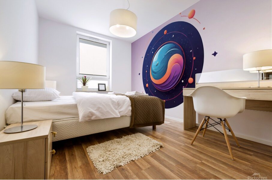 The Cosmic Balance of Yin and Yang Mural print
