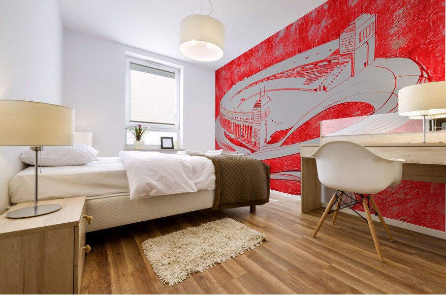 1920s Ohio Stadium Art Remix Mural print