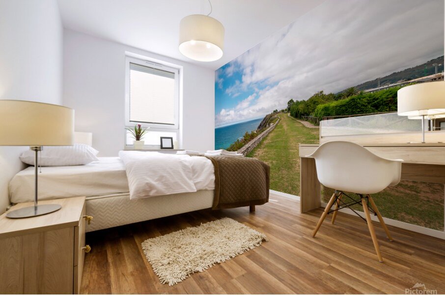 Spectacular natural landscape in north of Spain Asturias. Green coastline of Spain.  Mural print