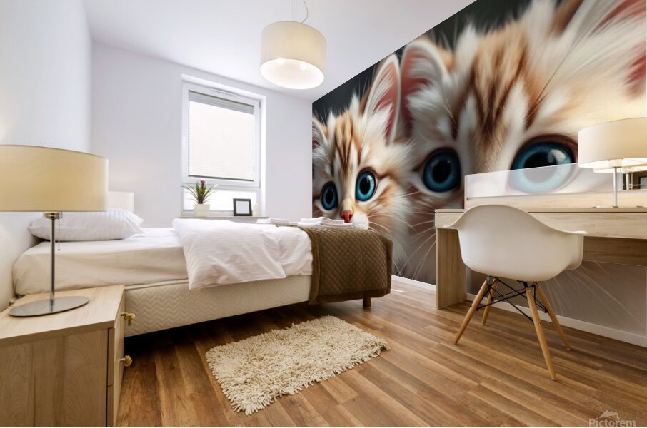  Two Enchanting Cats With Striking Blue eyes Mural print
