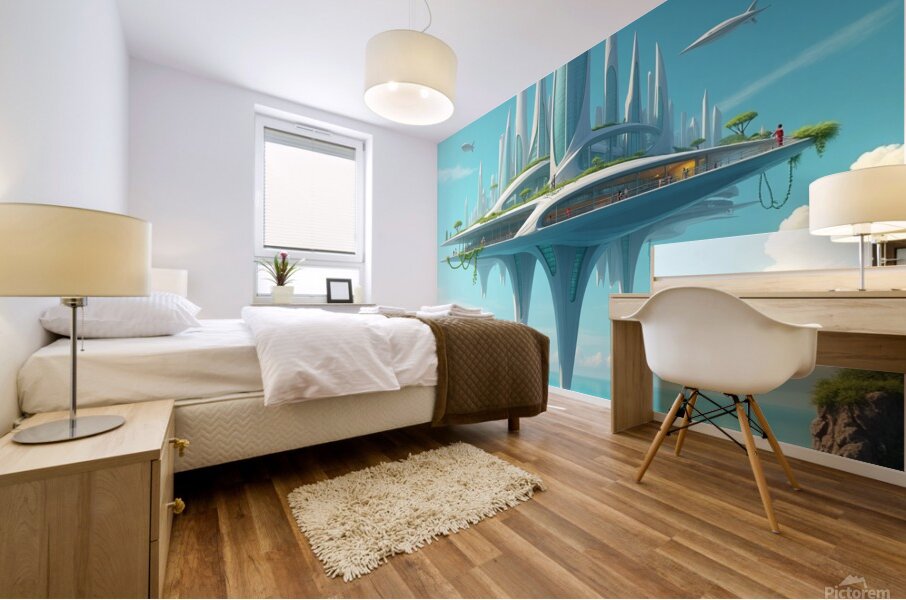 City of the wealthy Mural print