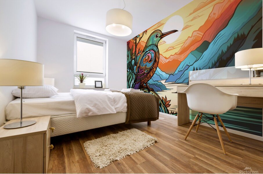 The Colorful Dream Bird Mural print