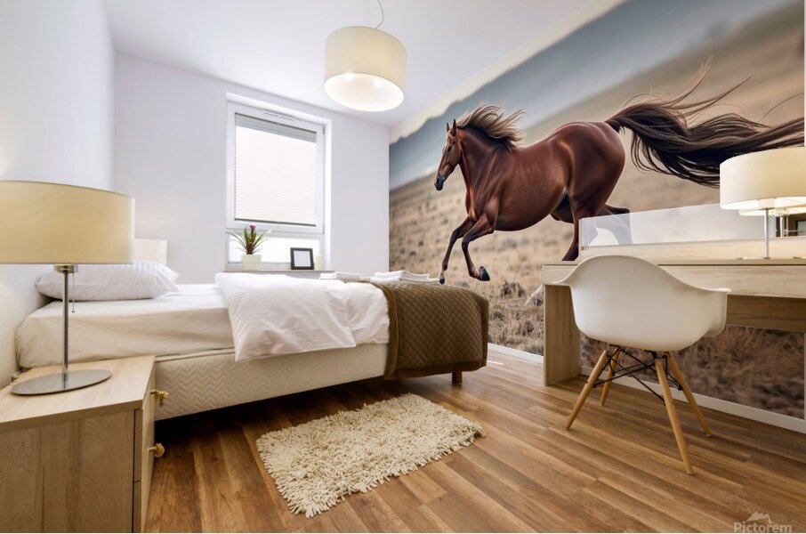 The Majestic Horse Running Wild Mural print