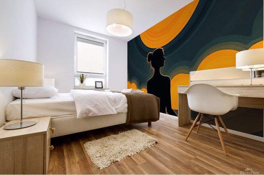 woman yoga meditation Mural print