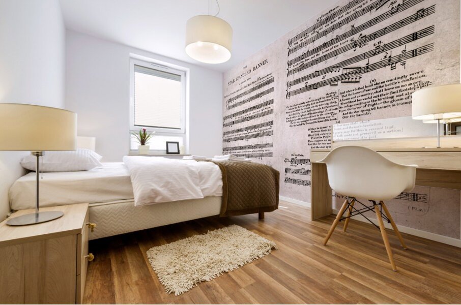 1814 Earliest Published Sheet Music for The Star-Spangled Banner by Francis Scott Key – Original Patriotic Publication Reflecting the War of 1812 Early American Music History and the Origins of the National Anthem Mural print