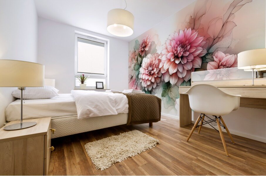 Ethereal Blooms – Majestic Dahlias Mural print