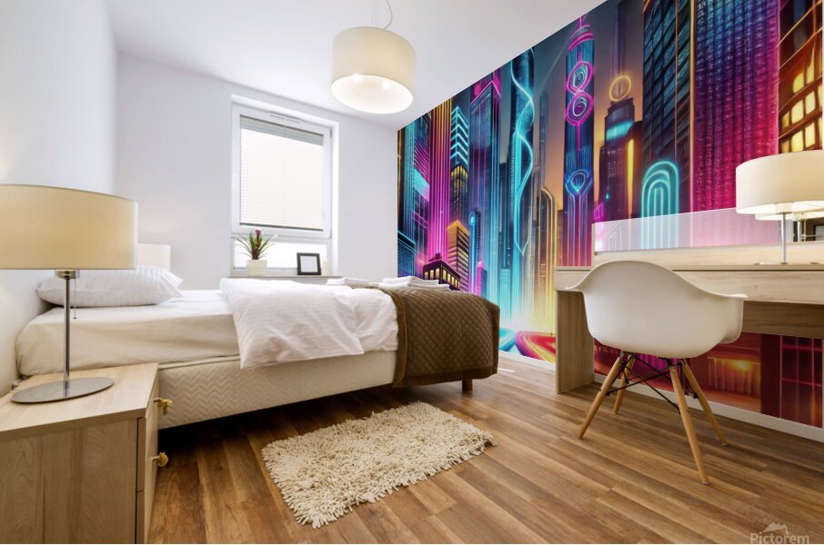 City buildings 2 Mural print