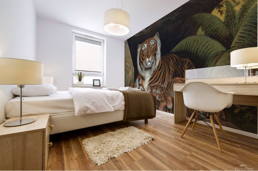 Tiger Illustration Mammal Mural print