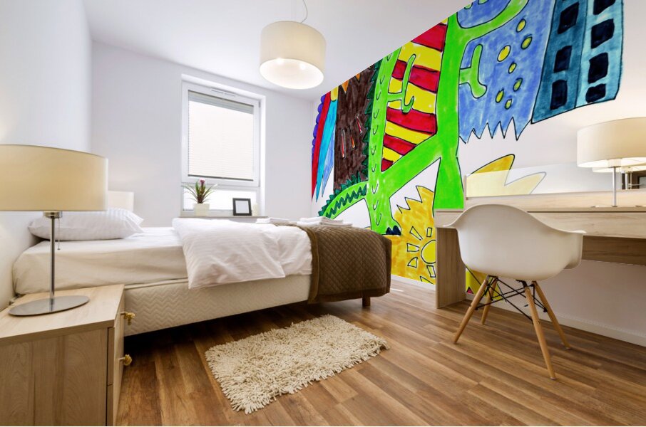 Abstract Dinosaur Romp Mural print