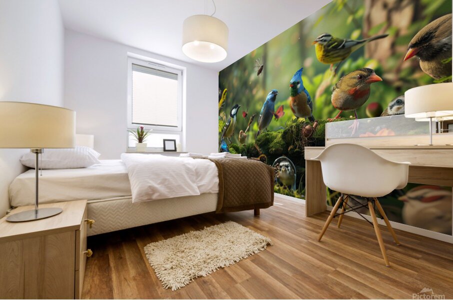 Birds Chatting 1 Mural print